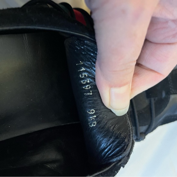 Gucci sneakers: black suede & leather, red/green stripes, elastic gore & laces - Picture 10 of 10